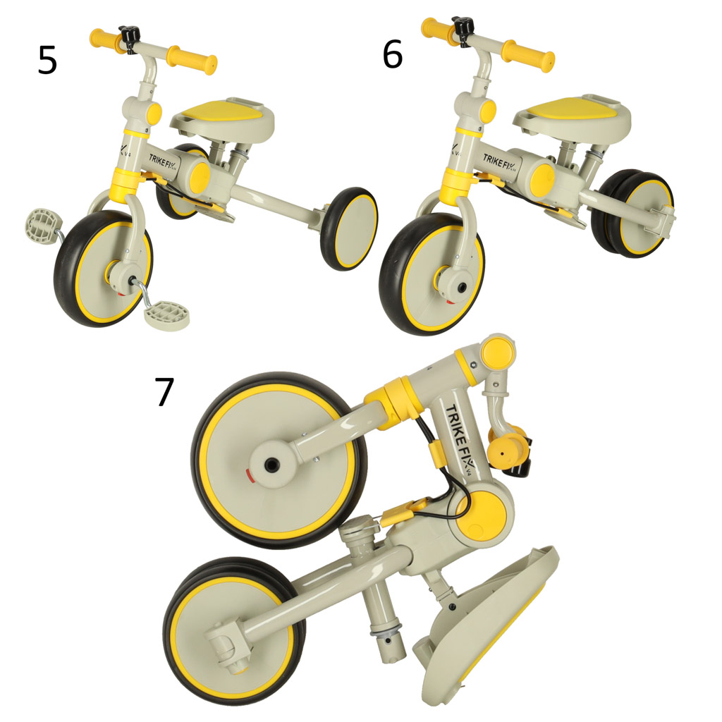 Dětská tříkolka TRIKE FIX V4 se stříškou žlutá šedá (8)